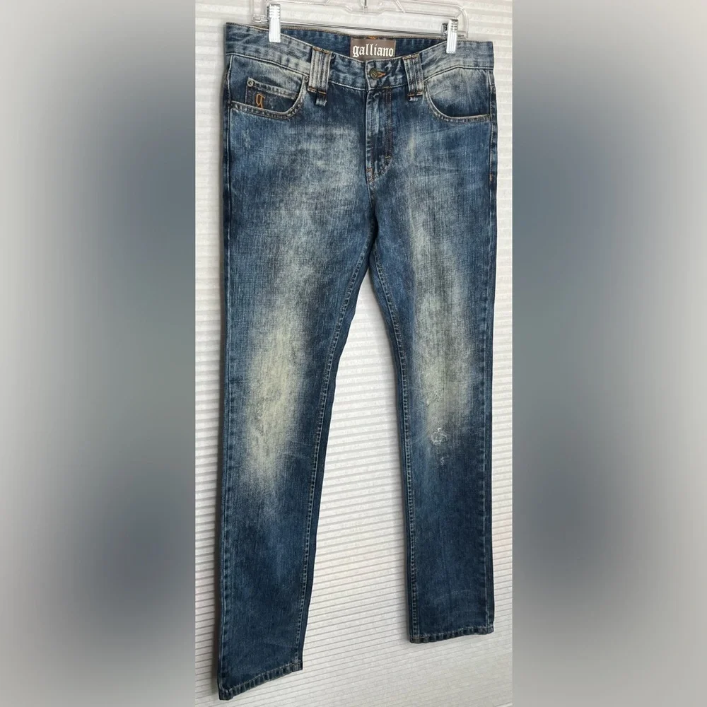 GALLIANO MENS JEANS ITTIERRE SIZE 36/50 BLUE Distressed loose fit MADE IN ITALY